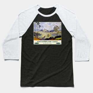 Vintage Railway Poster Northumberland Baseball T-Shirt